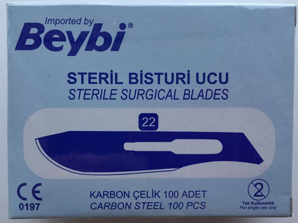 Bistüri Ucu Steril No:22 100'Lü Beybi